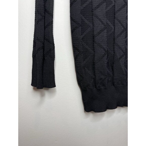 M Missoni Black Knit Chevron Textured Sweater Shirt Off Shoulder Size Medium - Picture 4 of 8